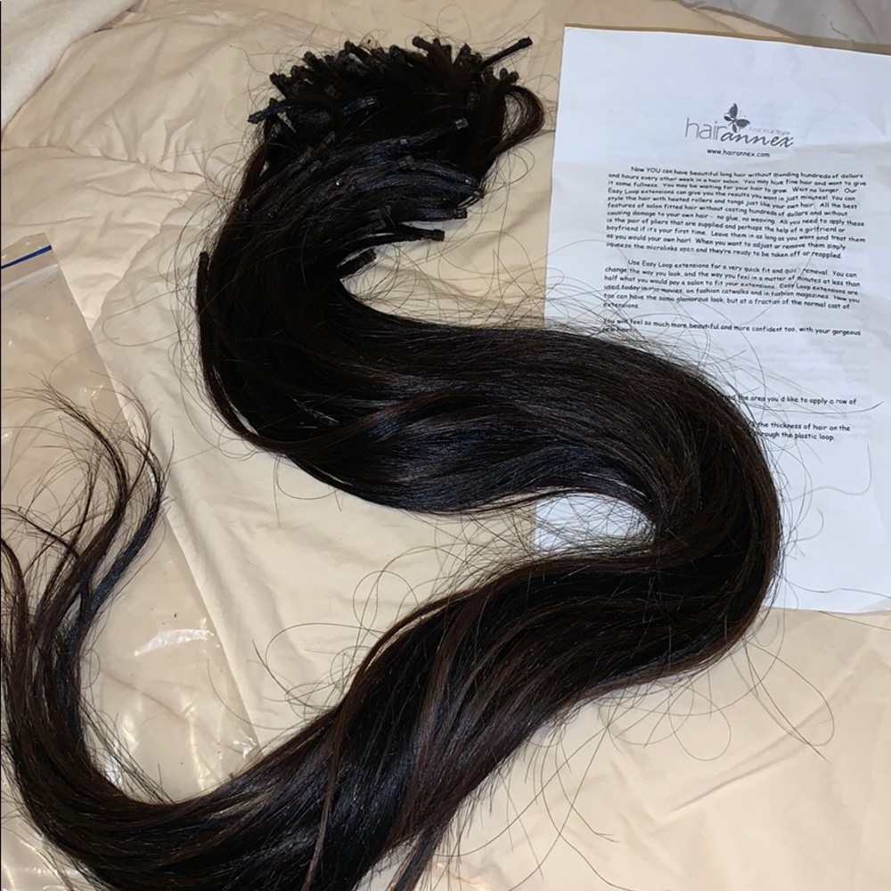 100% Human Hair - Hair Annex micro loop extensions 24”